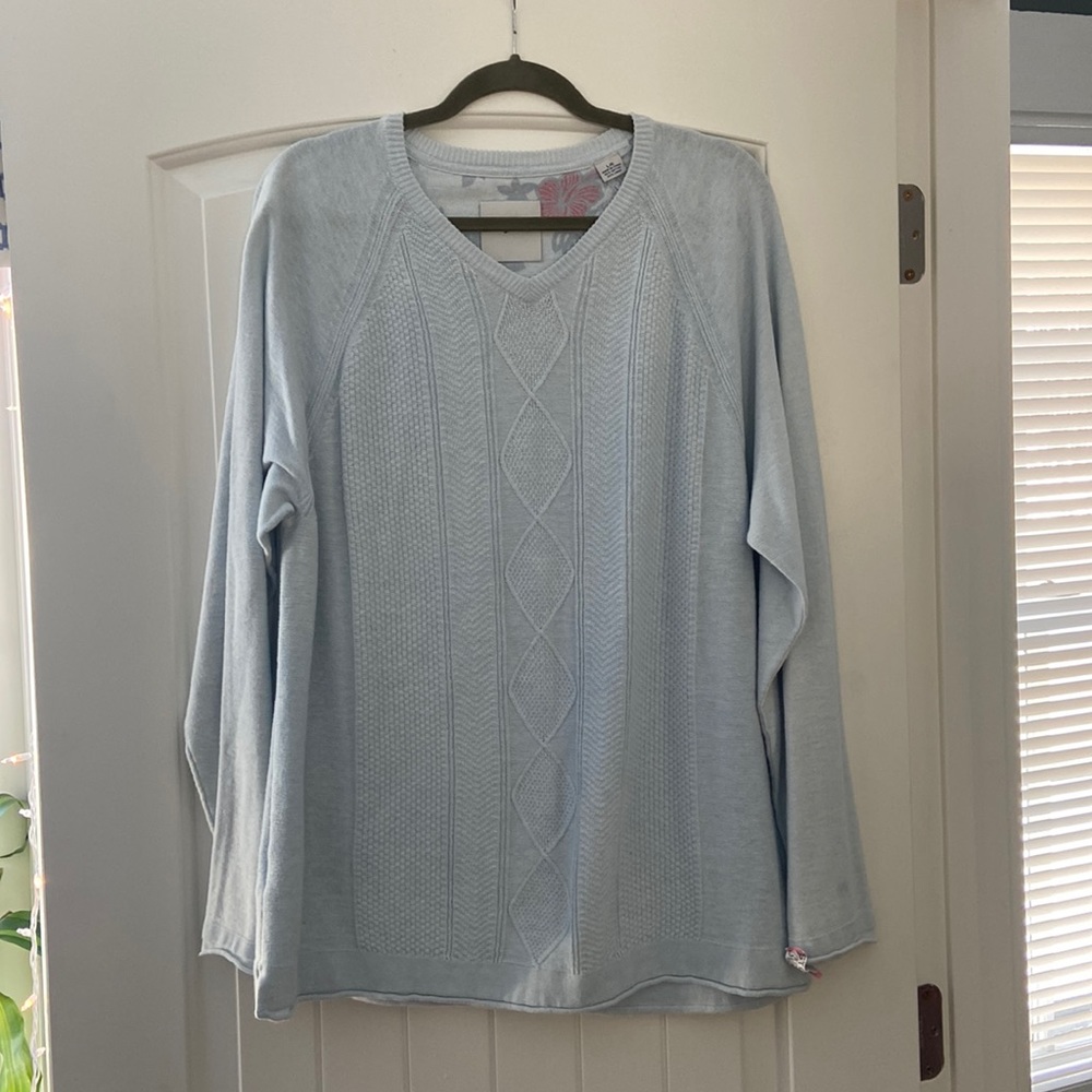 Tommy bahama baby blue knit sweater